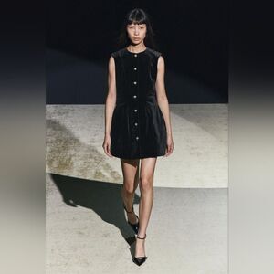 NWT ZARA PEPLUM VELVET DRESS ZW COLLECTION